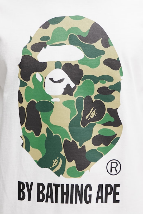 A Bathing Ape Abc Camo T-shirt bawełniany męski biały 0ZXTEM005101Q