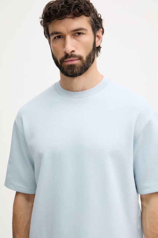 Karl Lagerfeld tričko pánské z viskózou modrá 562901.705400