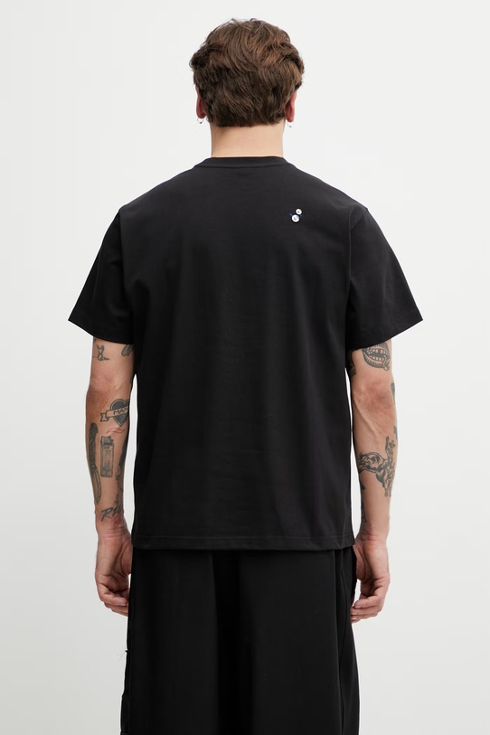 Odzież Ader Error T-shirt z bawełną męski BN01FWTS0111BK czarny