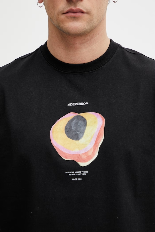 Ader Error T-shirt z bawełną męski czarny BN01FWTS0111BK