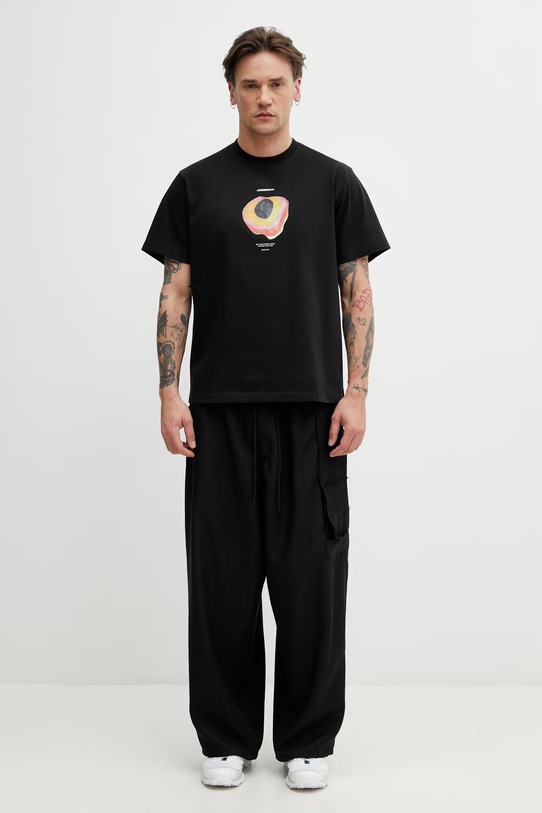 Ader Error T-shirt z bawełną męski BN01FWTS0111BK czarny