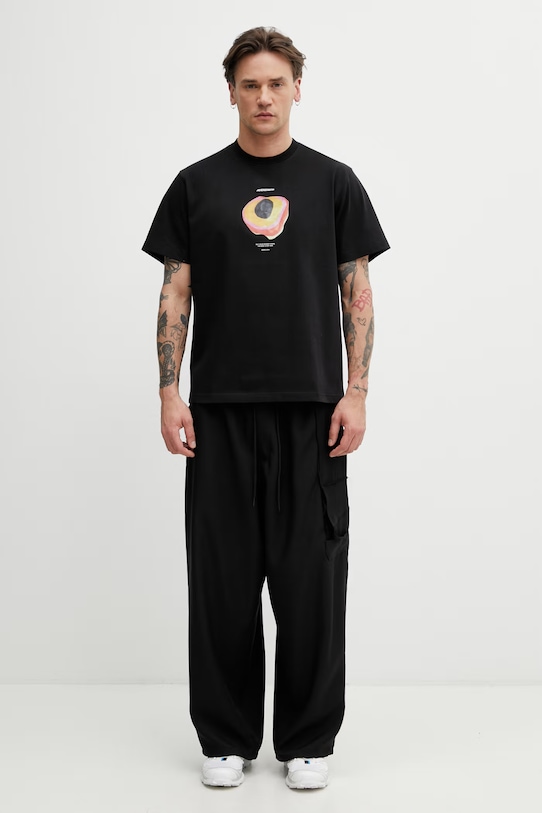 Ader Error T-shirt z bawełną męski BN01FWTS0111BK czarny