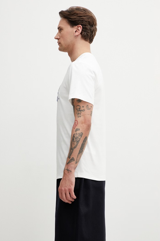 Ader Error tričko s bavlnou pánske BN25FYTS0101OW biela SS26