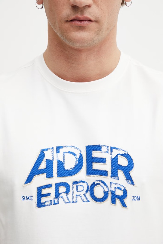 Ader Error tričko s bavlnou pánske biela BN25FYTS0101OW