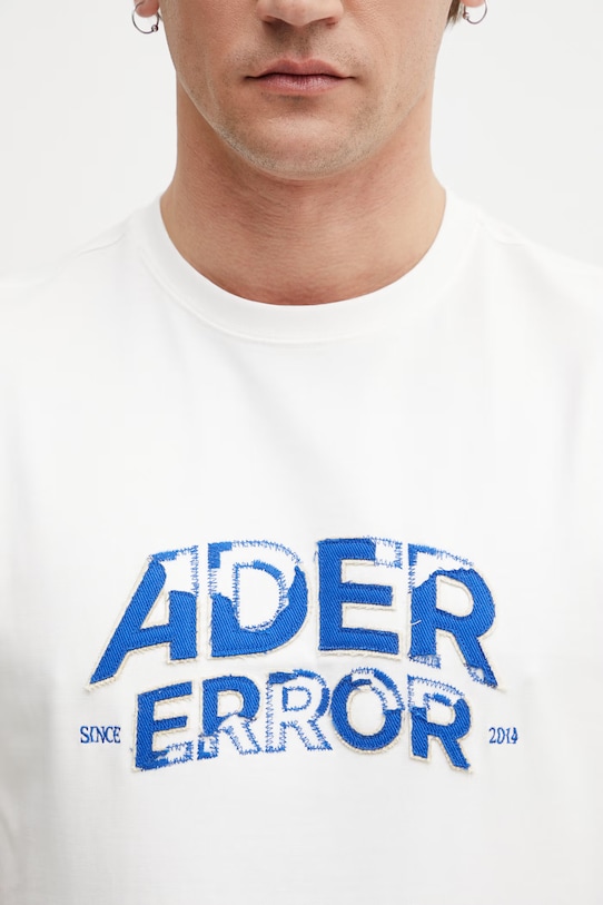 Ader Error tričko s bavlnou pánske biela BN25FYTS0101OW