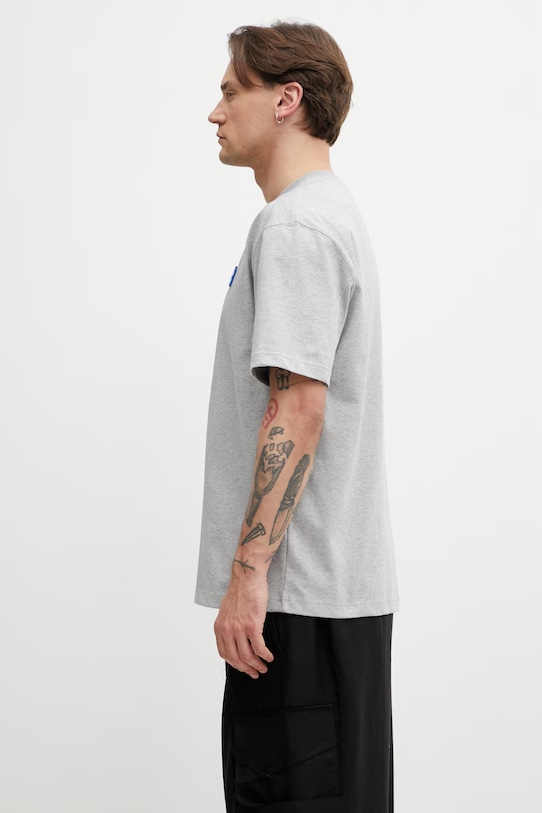 Ader Error T-shirt z bawełną męski BO42FYTS0101GR szary SS26