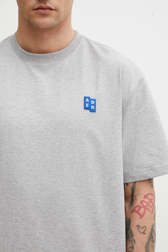Ader Error T-shirt z bawełną męski szary BO42FYTS0101GR