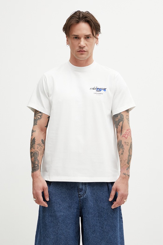 Ader Error tričko s bavlnou pánske biela BP01SSTS0104OW