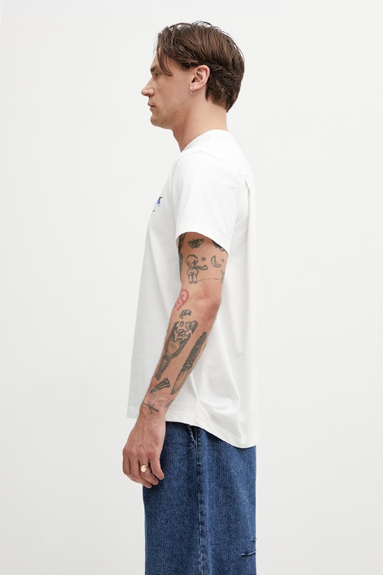 Ader Error tričko s bavlnou pánske BP01SSTS0104OW biela SS26