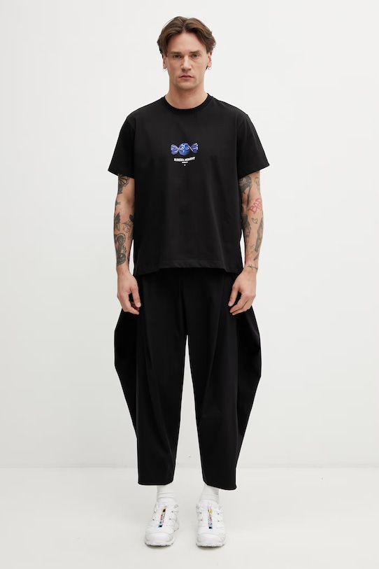 Ader Error tričko s bavlnou pánske BP01SSTS0106BK čierna