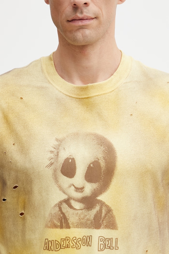 Andersson Bell Alien Machinery T-shirt bawełniany męski zielony atb1583u