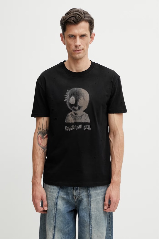 Andersson Bell Alien Machinery T-shirt bawełniany męski czarny atb1583u