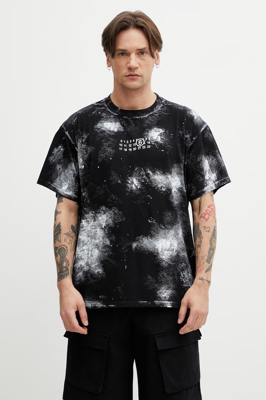 MM6 Maison Margiela T-shirt bawełniany męski czarny SH2GC0039.M20048