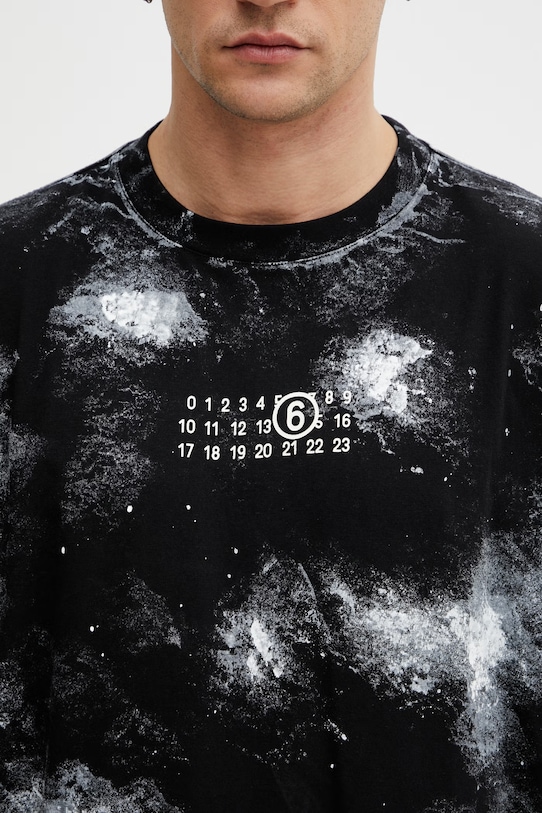 MM6 Maison Margiela T-shirt bawełniany męski czarny SH2GC0039.M20048