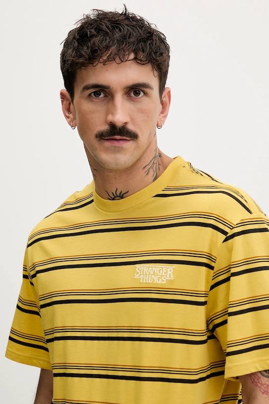 United Colors of Benetton pamut póló x Stranger Things sárga 3LQMU10BC