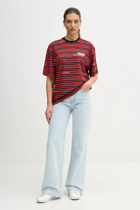 Βαμβακερό μπλουζάκι United Colors of Benetton x Stranger Things κόκκινο 3LQMU10BC