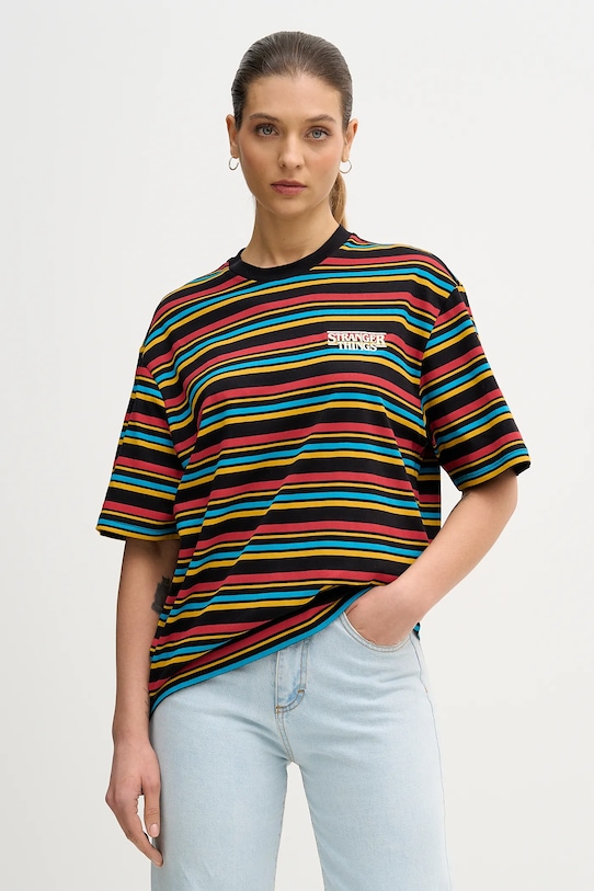 Bavlnené tričko United Colors of Benetton x Stranger Things 3LQMU10BC čierna SS26