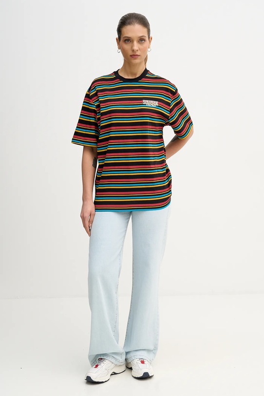 United Colors of Benetton pamut póló x Stranger Things fekete 3LQMU10BC