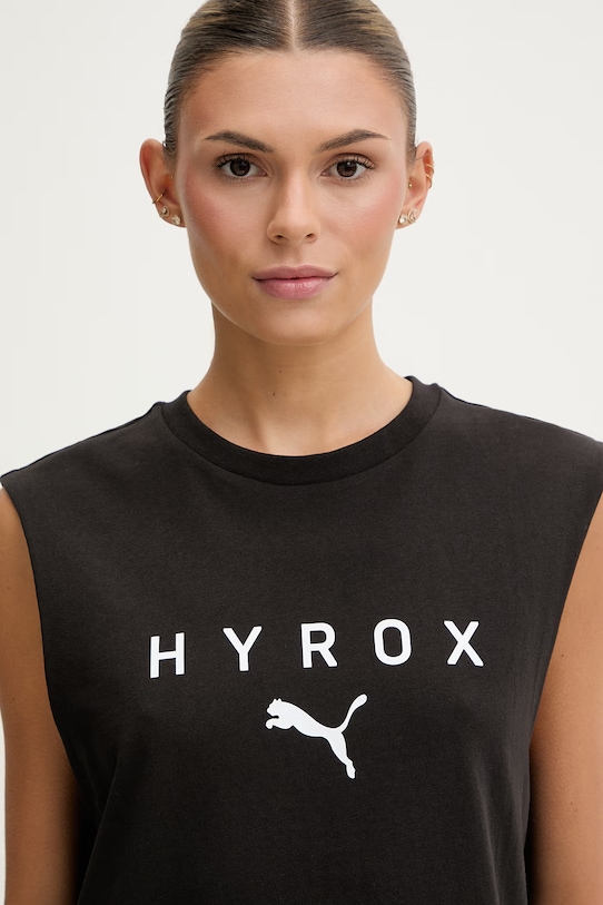 Puma T-shirt da allenamento in cotone Cutoff tank HYROX nero 527176