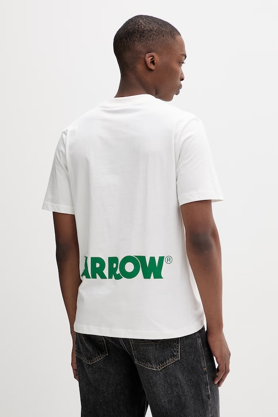 Barrow T-shirt bawełniany S6BWUATH003 beżowy SS26
