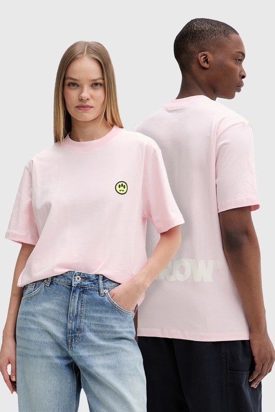 Barrow T-shirt bawełniany różowy S6BWUATH003