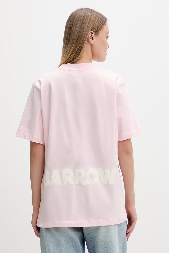 Odzież Barrow T-shirt bawełniany S6BWUATH003 różowy