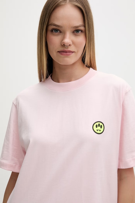 Barrow T-shirt bawełniany różowy S6BWUATH003