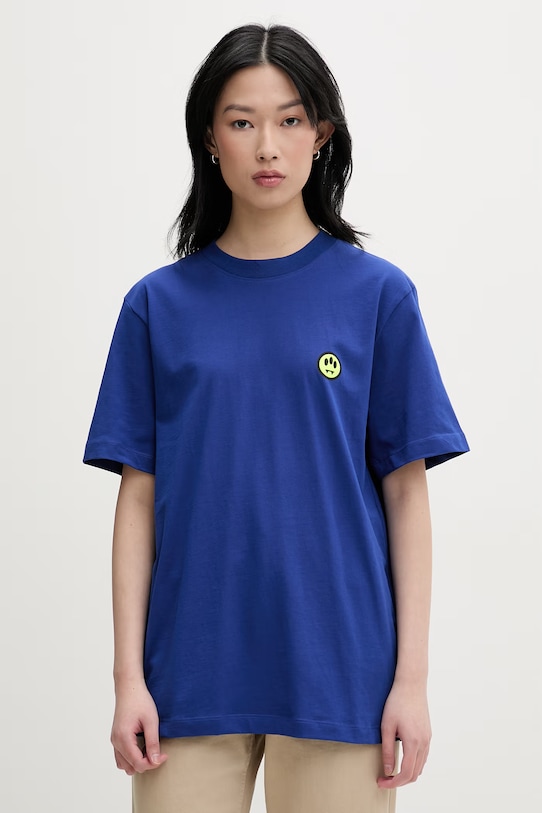 Odzież Barrow T-shirt bawełniany S6BWUATH003 granatowy