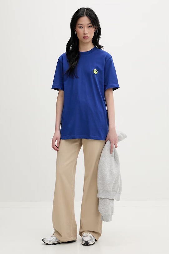 Barrow T-shirt bawełniany S6BWUATH003 granatowy