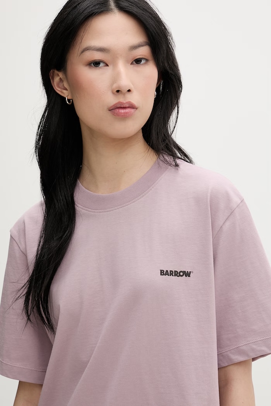 Barrow T-shirt bawełniany różowy S6BWUATH010
