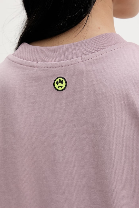 Barrow T-shirt bawełniany S6BWUATH010 różowy