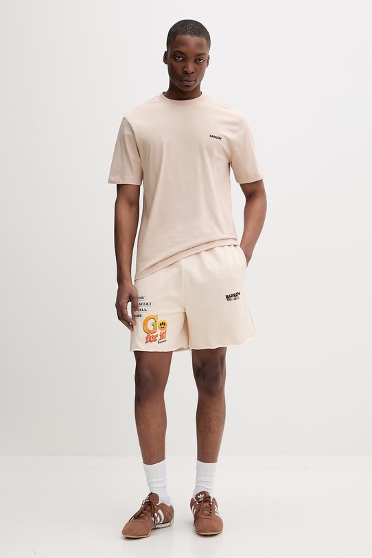 Barrow T-shirt basic damski bawełniany S6BWUATH010 beżowy SS26