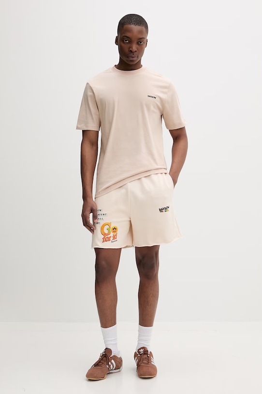 Barrow T-shirt basic damski bawełniany S6BWUATH010 beżowy SS26