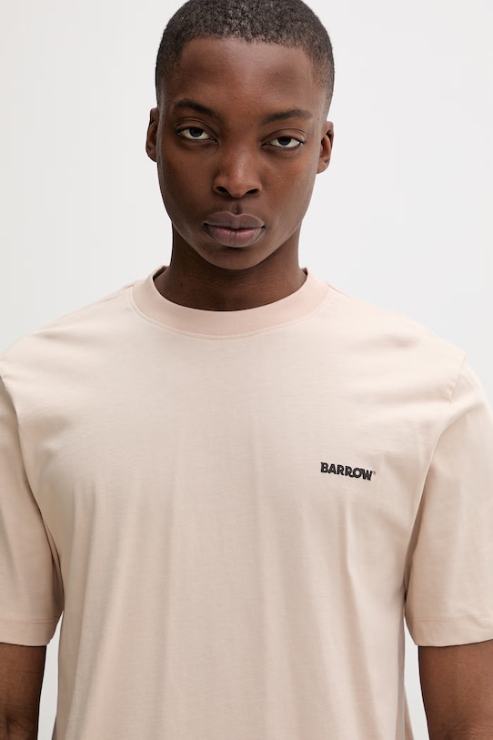 Barrow T-shirt basic damski bawełniany beżowy S6BWUATH010