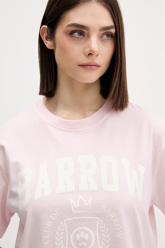 Barrow t-shirt damski bawełniany różowy S6BWUATH019
