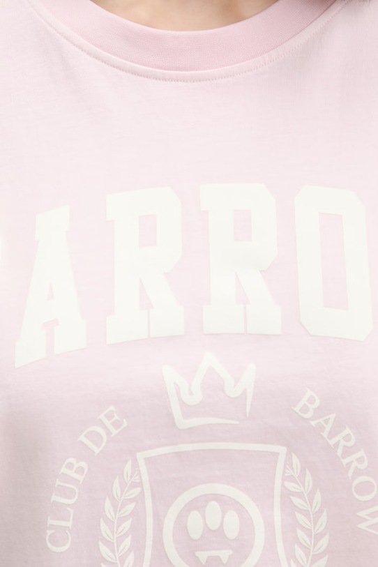 Barrow t-shirt damski bawełniany S6BWUATH019 różowy