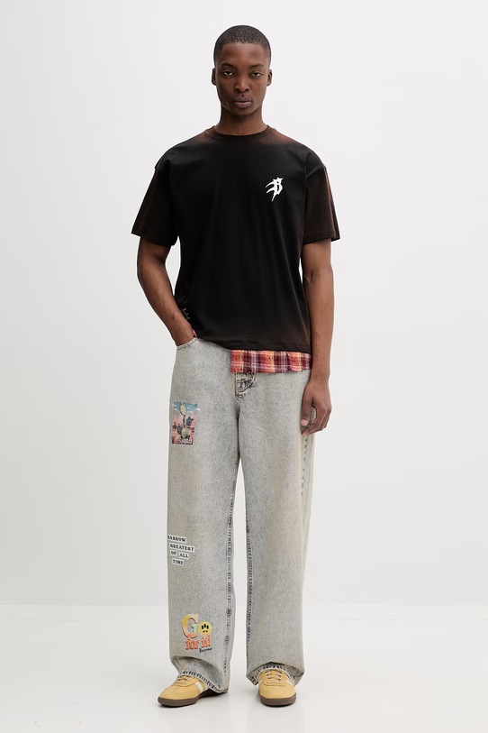 Barrow T-shirt bawełniany S6BWUATH022 czarny SS26