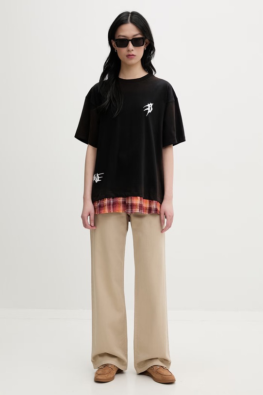 Barrow T-shirt bawełniany S6BWUATH022 czarny SS26