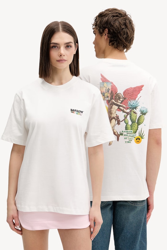 Barrow t-shirt bawełniany biały S6BWUATH032