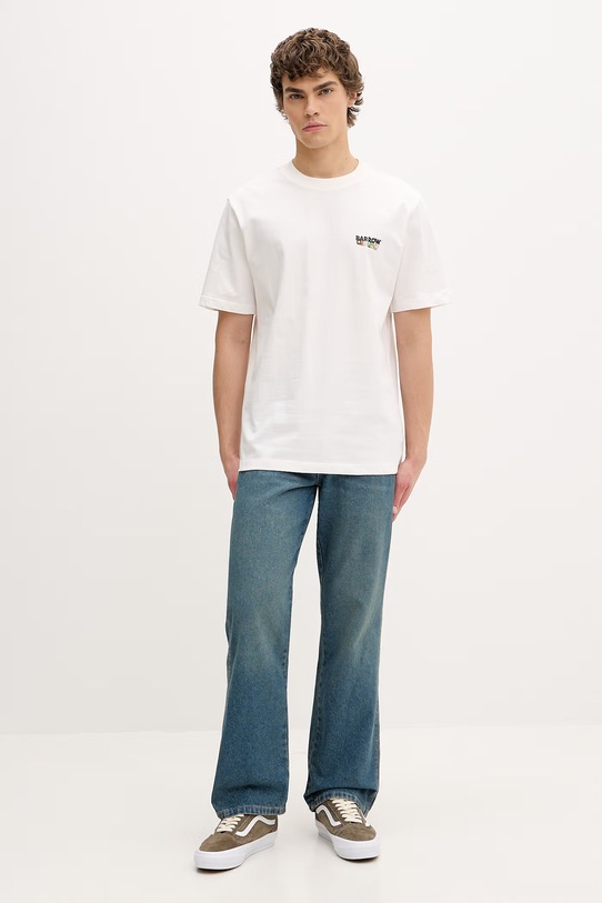 Barrow t-shirt bawełniany S6BWUATH032 biały SS26