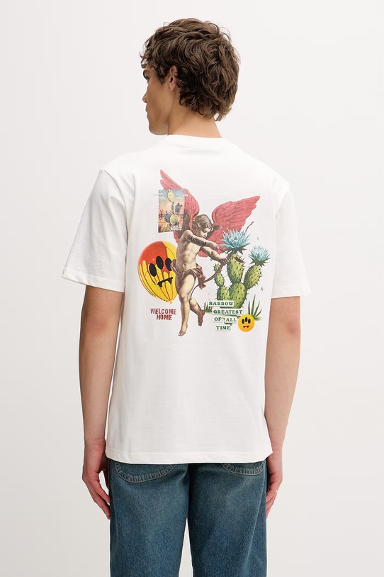 Odzież Barrow t-shirt bawełniany S6BWUATH032 biały