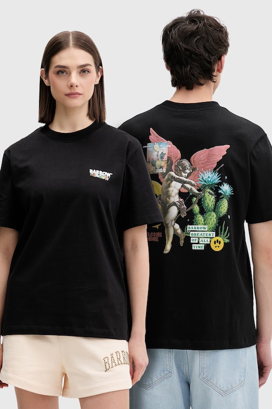 Barrow t-shirt bawełniany czarny S6BWUATH032