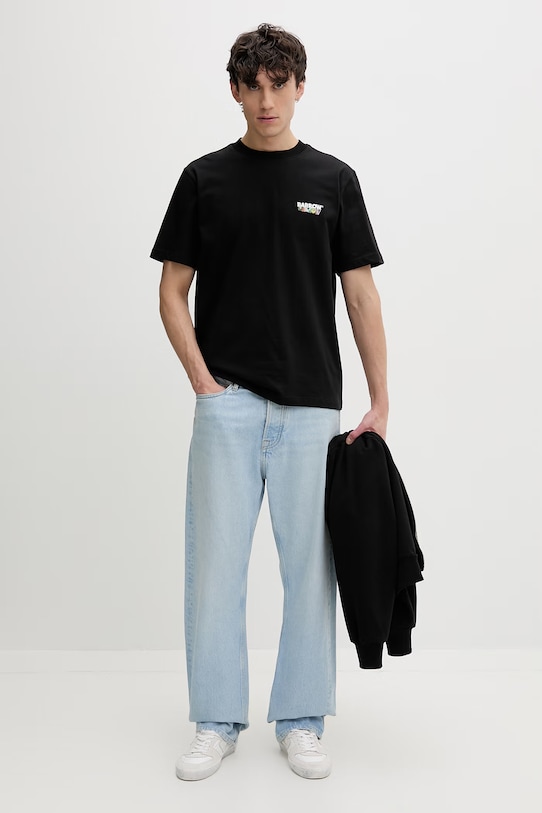 Barrow t-shirt bawełniany S6BWUATH032 czarny SS26