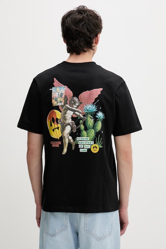Ruházat Barrow t-shirt pamut anyagú S6BWUATH032 fekete