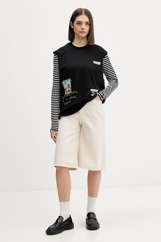 Barrow majica od pamuka S6BWUATH033 crna SS26