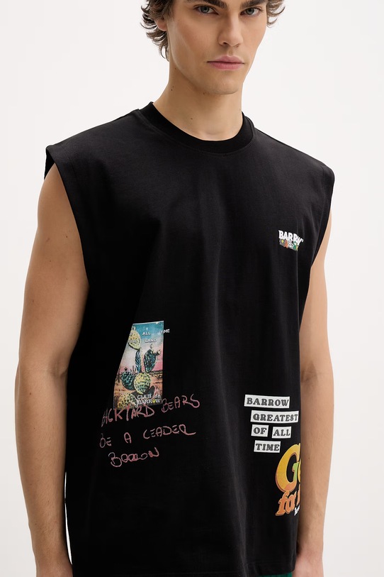 Barrow t-shirt bawełniany czarny S6BWUATH033