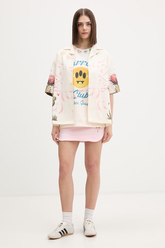 Odzież Barrow t-shirt bawełniany S6BWUATH069 beżowy