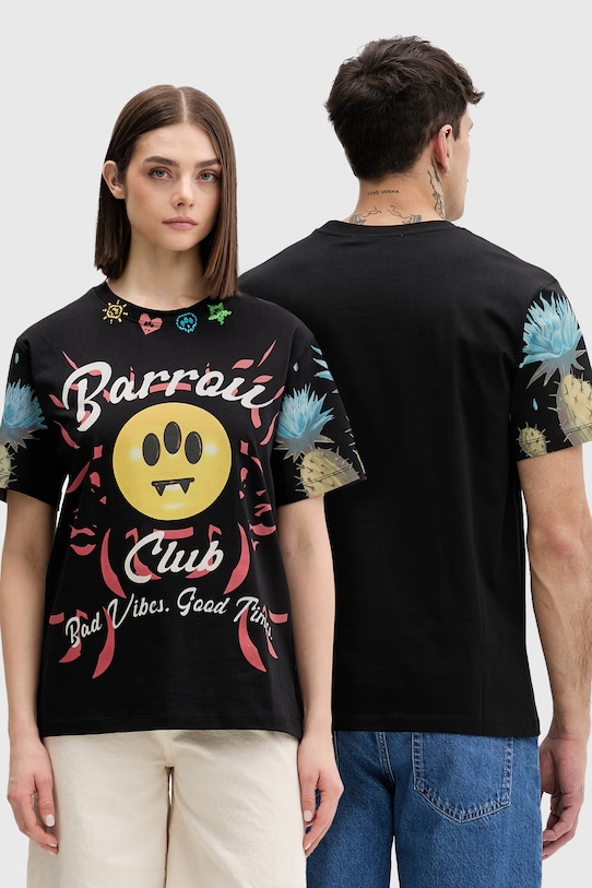 Barrow t-shirt bawełniany czarny S6BWUATH069