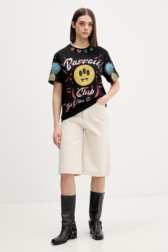 Odzież Barrow t-shirt bawełniany S6BWUATH069 czarny