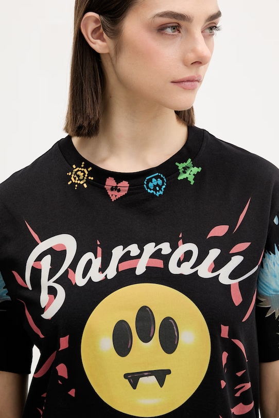 Barrow t-shirt bawełniany czarny S6BWUATH069